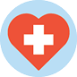 illustration of a heart with a cross in the middle